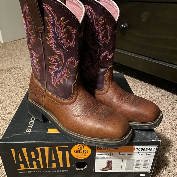 Ariat Krista Pullon Steel Toe Boots Sz7 